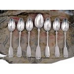 Six Cased Tea Spoons and Small Ladle, Six Spoons and Six Teaspoons/Set of soup and tea spoons together with a coffee spoon case and a small ladle