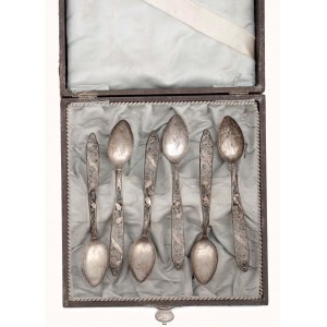 6 Empire Filigree Handle Silver Spoons/Šest empírových stříbrných lžiček s filigránovými držadly