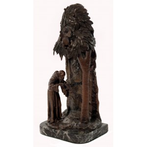 A Figural Bronze Table Lamp by Franz Sautner/Figurální bronzová stolní lampa, Franz Sautner