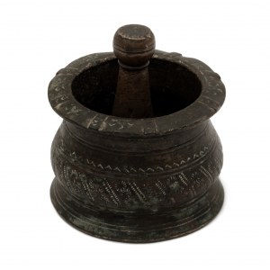 Persian Islamic Bronze Mortar and Pestle