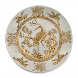 Porcelain Plate with Relief Decoration/Porcelain Plate with Relief Decoration