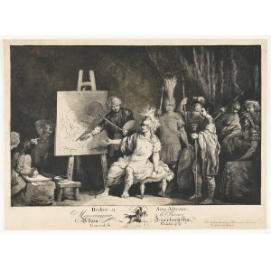 Jan Piotr Norblin (17456-1830), Alexandre [le Grand] dans l'atelier d'Apelles, 1774