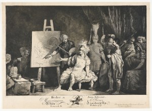 Jan Piotr Norblin (17456-1830), Aleksander [Wielki] w pracowni Apellesa, 1774