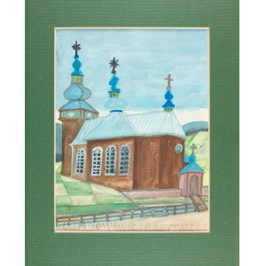 Nikifor Krynicki (Epifaniusz Drowniak, 1895-1968), Orthodox church from near Limanowa, 1960s.