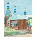 Nikifor Krynicki (Epifaniusz Drowniak, 1895-1968), Orthodox church from near Limanowa, 1960s.