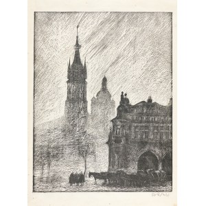 Wojciech Weiss (1875-1950), St. Mary's Church in Krakow. Morning, 1942