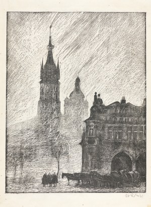 Wojciech Weiss (1875-1950), Kościół Mariacki w Krakowie. Poranek, 1942