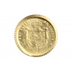 Hiszpania 1876 Mini-złota moneta Münze Nachprägung aEF