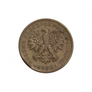 2 zł 1980 KB - końcówka blachy - błąd menniczy