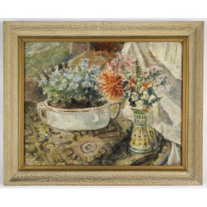 Zygmunt Kaluski (1880-1968), Stilleben mit Jardiniere und Huzulenvase