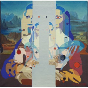 Stefan Krygier (1923 - 1997), Z CYKLU: SYMULTANIZM FORMY, RÓŻNE OBLICZA MONY LIZY, 1989