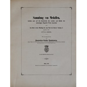 Tyszkiewicz E., Sammlung polnischer Medaillen von 1772 bis 1855, Riga 1871.