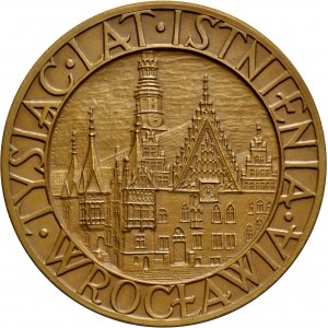 Medal autorstwa J. Gosławskiego wybity z okazji 1000-lecia miasta Wrocławia.