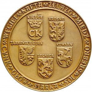 Medal autorstwa W. Kubiczka z 1962 roku, poświęcony górnictwu w 1000-leciu państwa.