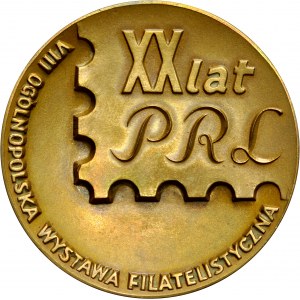 Medal autorstwa Macieja Szańkowskiego z 1964 roku wybity z okazji VIII Ogólnopolskiej Wystawy Filatelistycznej.