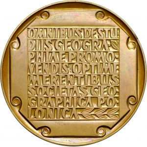  Medal niedatowany z 1964 roku autorstwa W. Kowalika, wybity ku czci Polskiego Towarzystwa Geograficznego.