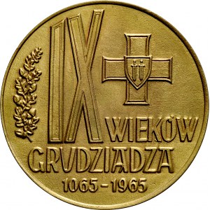 Medal odlewany z 1965 roku wybity z okazji IX w. Grudziądza.
