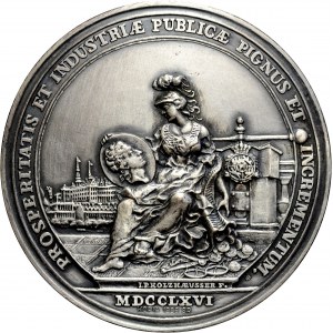 Medal z 1966 roku poświęcony 200-lecia Mennicy Warszawskiej.