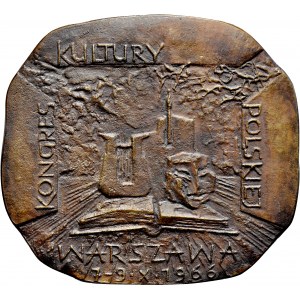 Medal odlewany z 1966 roku poświęcony Kongresowi Kultury Polskiej w Tysiąclecie Państwa Polskiego.