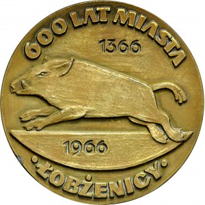 Medal z 1966 roku wybity dla uczczenia 600-lecia miasta Łobżenicy.