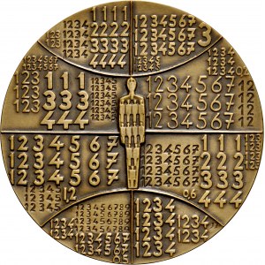 Medal autorstwa J. Jarnuszkiewicza z 1968 roku, poświęcony Głównemu Urzędowi Statystycznemu.