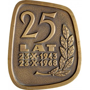 Medal wykonania J. Krawczyka z 1968 roku poświęcony 25-leciu Batalionu Czwartaków.