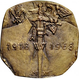 Medal odlewany z 1968 roku, ufundowany przez Sekcje Numizmatyczną P.T.A z Poznaniu.