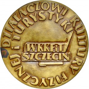 Medal bez daty, nagroda dla działaczy kultury fizycznej i turystyki WKKFiT Szczecin.