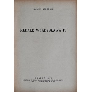 Gumowski M., Medale Władysława IV, Kraków 1939.