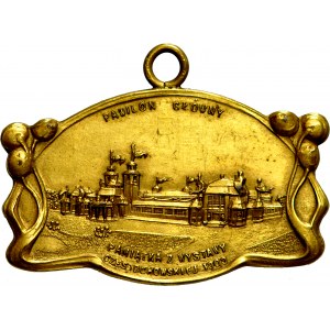 Medalik jednostronny nieznanego autora z 1909 wybity z okazji Wystawy Częstochowskiej.