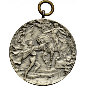 Medalik z 1910 roku medal sygnowany J. RASZKA i L.CHR.LAUER NUERNBERG, wybity dla uczczenia 1100-lecia powstania miasta Cieszyna.
