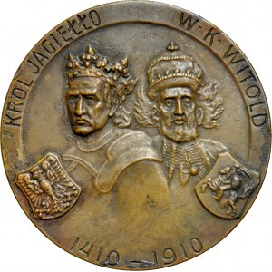 Medal autorstwa K. Czaplickiego z 1910 roku, wybity na pamiątkę zwycięstwa pod Grunwaldem.