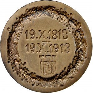 Medal autorstwa Konstantego Laszczki z 1913 r., wybity na 100. rocznicę śmierci księcia Józefa Poniatowskiego.