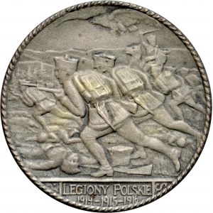 Medal autorstwa J. Wysockiego z 1916 roku poświęcony Legionom Polskim.