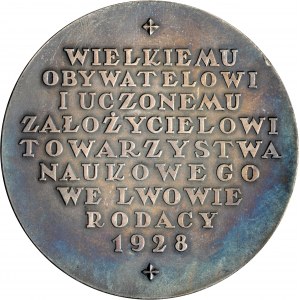 Medal autorstwa P. Wójtowicza z 1927 roku, poświęcony Oswaldowi Balzerowi.