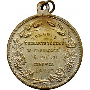 Medal z 1929 roku wybity z okazji Kongresu Eucharystycznego w Siedlcach.