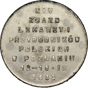Medal pamiątkowy z 1933 wybity z okazji Zjazdu Lekarzy i Przyrodników w Poznaniu.