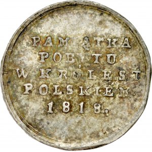 Medal miniaturowy autorstwa C. Baerendt’a z 1818 roku wybity z okazji pobyty matki cesarza Aleksandra I w Królestwie Polskim, RR.