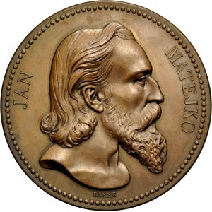 Medal 1875, autorstwa Barre’a, upamiętniający działalność Jana Matejki.