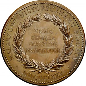 Medal 1875, autorstwa Barre’a, upamiętniający działalność Jana Matejki.