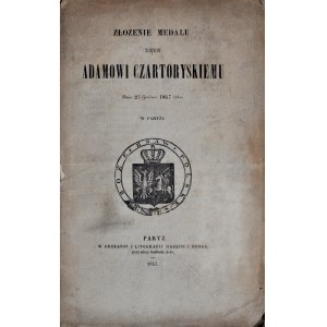 Folder misyjny, Złożenie medalu księciu Adamowi Czartoryskiemu, Paryż 1847.