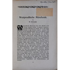 Schwantd W., Westpreußische Münzfunde, Danzig 1905.