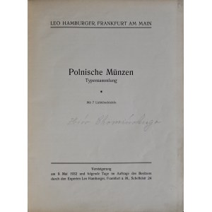 Chomiński, Katalog aukcyjny zbioru polskich monet należących do Chomińskiego, Frankfurt nad Menem 1932.