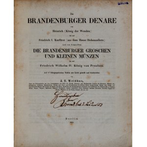 Weidhas J.F., Brandenburger Denare, Groschen und kleine Münzen, Berlin 1855.