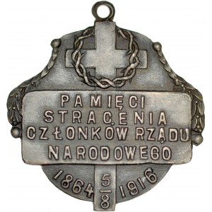 Plakietka z 1916 wybita z okazji rocznicy stracenia członków Rządu Narodowego.