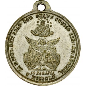 Medalik z 1861 wybity na pamiątkę Unii w Horodle.