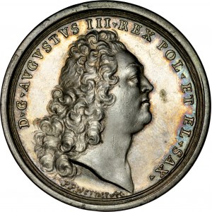 Medal z 1733 roku autorstwa P.P. Wernera wybity z okazji koronacji Augusta III na króla Rzeczpospolitej.