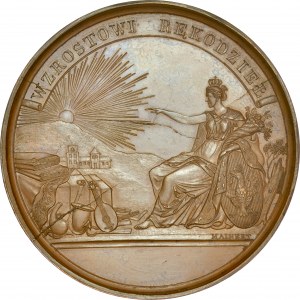 Medal nagrodowy bez daty (1821) autorstwa Józefa Majnerta, nadawany za osiągnięcia podczas Wystawy Warszawskiej, RR.