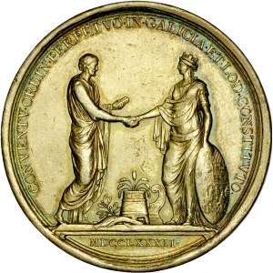 Medal autorstwa Jana Nepomucena Würtha z 1782 roku upamiętniający rozbiór Polski.