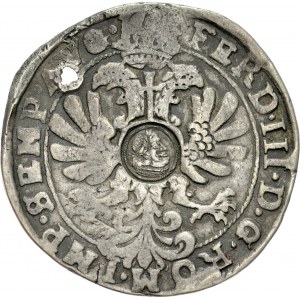 Jan II Kazimierz 1649-1668, Kontrmarka z popiersiem Jan II Kazimierza, cięta w stylu ortów bydgoskich, RRR.